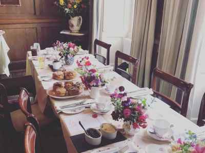 Afternoon Tea Party in the oak paneled dining room