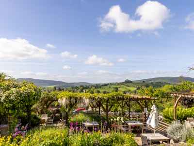 Castle Hotel Garden Views in Bishops Castle
