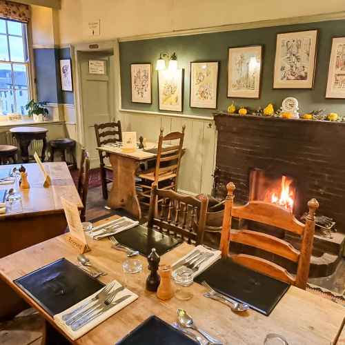 Open Real Fire in Bar in Shropshire
