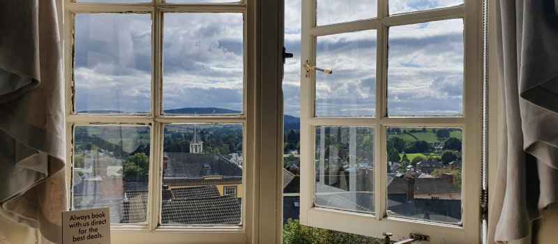 Bedroom 12 View out over Bishops Castle and Shropshire Hills